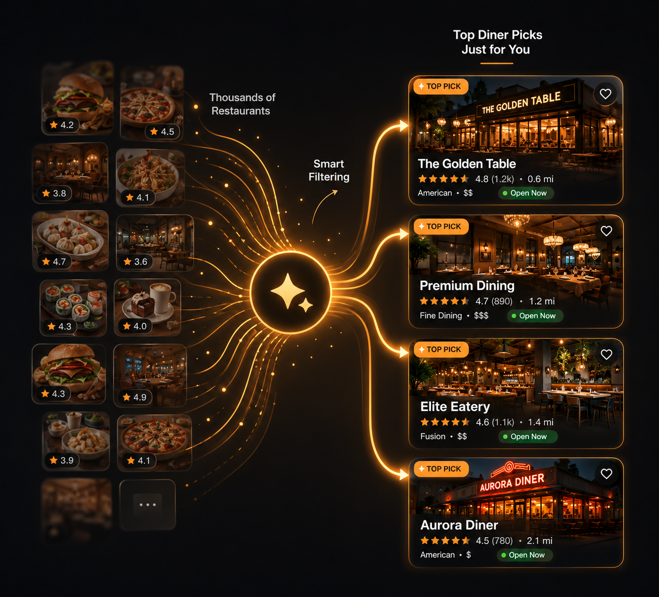 Curated dining visualization